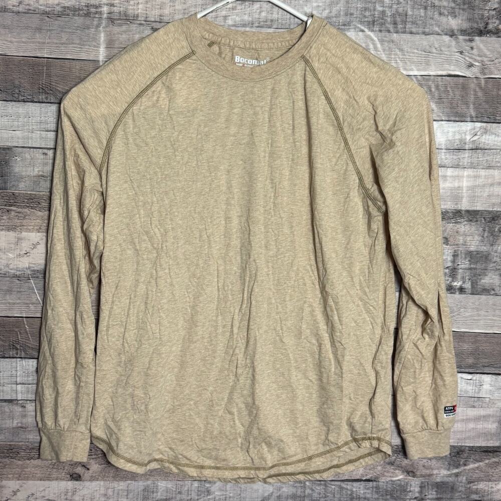Bocomal FR Flame Resistant Shirt Mens XL Tan Long Sleeve Base Layer Work